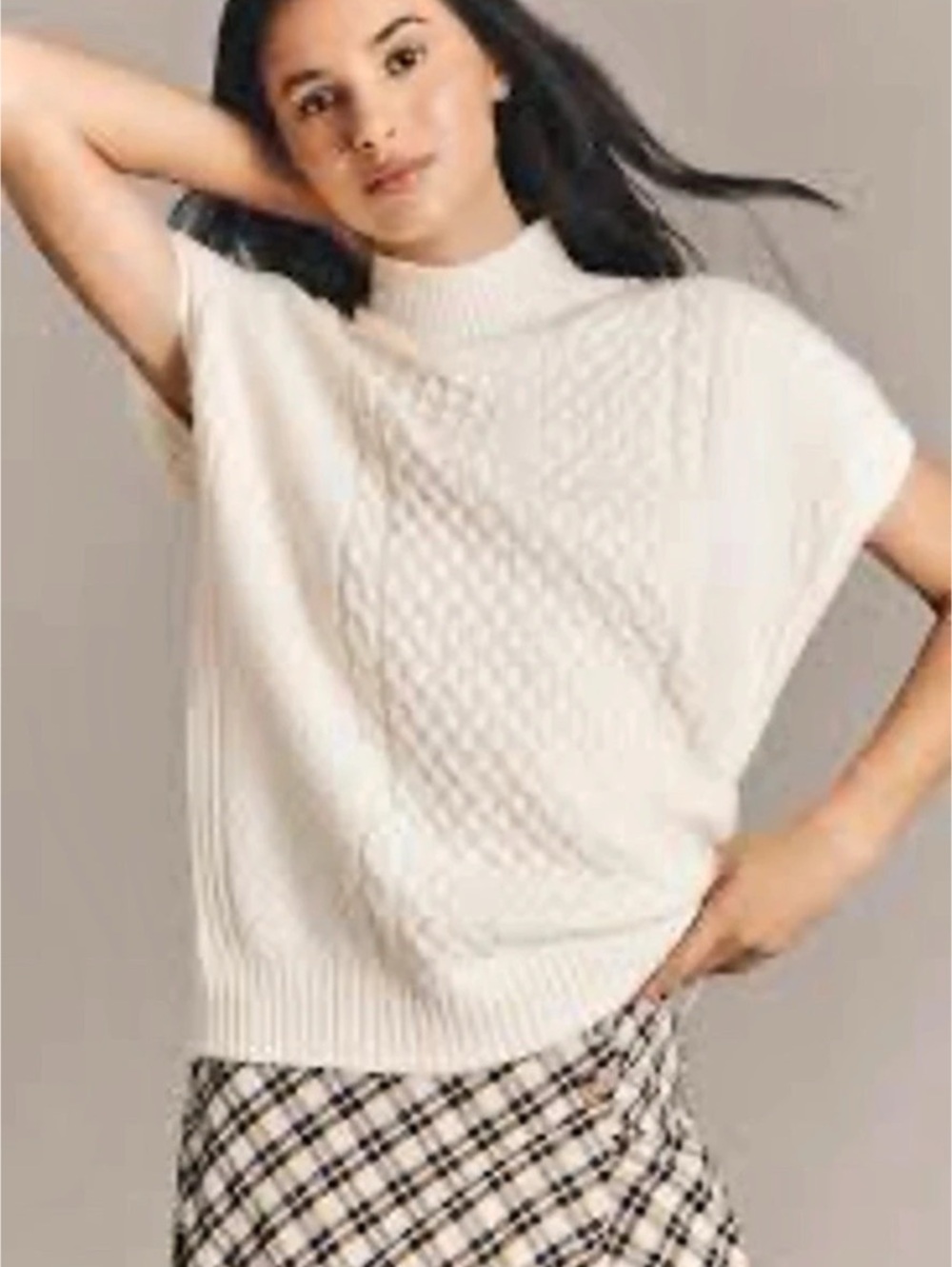 Maeve Cable Knit Turtleneck Sweater Size Large